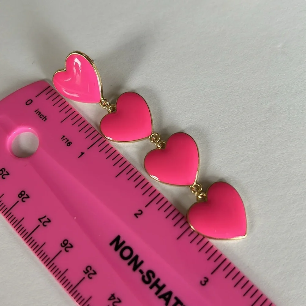 Sugar fix by Baublebar hot pink heart dangle drop earrings
